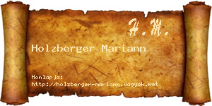 Holzberger Mariann névjegykártya
